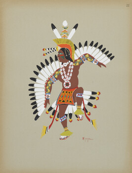 Eagle Dance; number 22, from the portfolio: Kiowa Indian Art, Watercolor Paintings in Color by the...