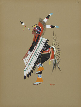 Eagle Dance; number 25, from the portfolio: Kiowa Indian Art, Watercolor Paintings in Color by the...