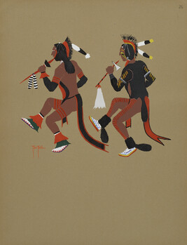 Dance of the Dog Soldiers; number 26, from the portfolio: Kiowa Indian Art, Watercolor Paintings in...