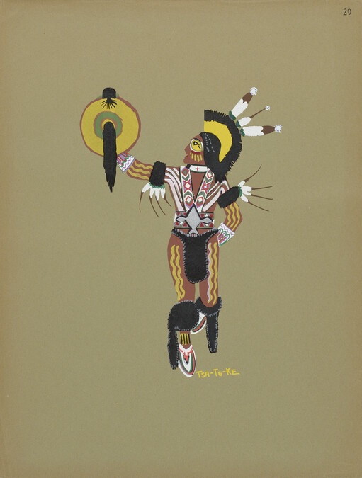 Kiowa Warrior; number 29, from the portfolio: Kiowa Indian Art, Watercolor Paintings in Color by the Indians of Oklahoma