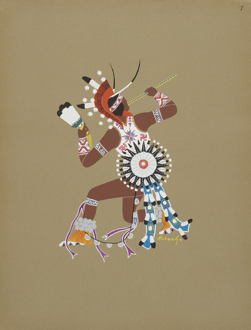 War Dancer; number 7, from the portfolio: Kiowa Indian Art, Watercolor Paintings in Color by the Indians of Oklahoma