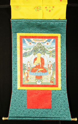 Thangka (Sakyamuni Buddha, two Bodhisattvas and two disciples)