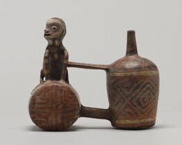 Double-chambered bridge-and-spout Vessel with Monkey Figure