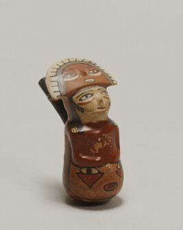 Miniature Effigy Vessel with a Spout (Entirely Overpainted)