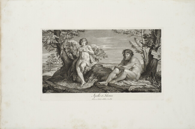 Apollo and Silenus, number 30 of 40, from the album Schola Italica Picturea (Italian School of Painting)