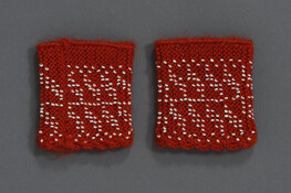 Red Wrist Bands, part of Girl's Costume made for Mona Jean Lloyd (Mollerup)