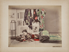 Girls in Bed Room, from a Photograph Album