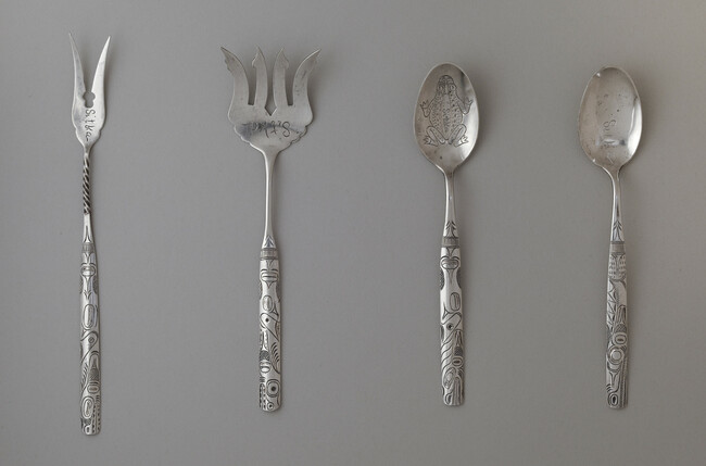 Alternate image #1 of Spoon from a Four Piece Silverware Set from Sitka, Alaska