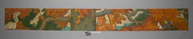 Alternate image #1 of Lintel (Oak Tree scene) for the Mural Illustrating Richard Hovey's Song 
