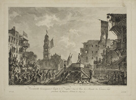Masaniello haranguant le Peuple de Naples dans la Place du Marché des Carmea pendant la fameuse Sédition...