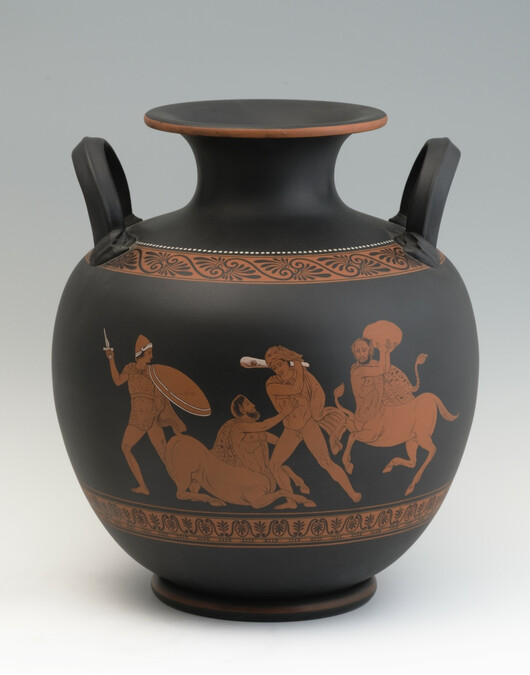 Greek-Inspired Vessel Depicting Herkules and Centaurs (similar to the imagery from a 4th century Campanian Krater)