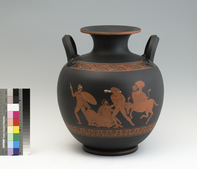 Alternate image #1 of Greek-Inspired Vessel Depicting Herkules and Centaurs (similar to the imagery from a 4th century Campanian Krater)