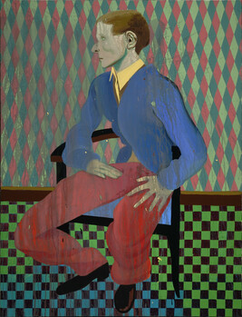 Frightened Young Man Seated