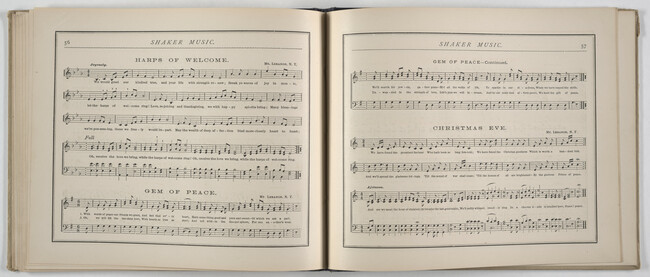 Alternate image #4 of Shaker Music: Inspirational Hymns and Melodies Illustrative of the Resurrection Life and Testimory of the Shakers,  Albany, N.Y.; Weed, Parsons and Company, Publishers, 1875  67 pages.