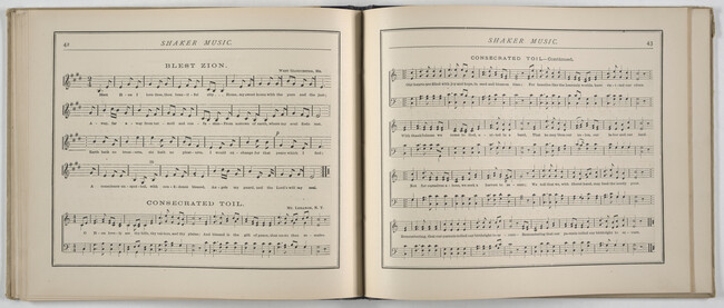 Alternate image #30 of Shaker Music: Inspirational Hymns and Melodies Illustrative of the Resurrection Life and Testimory of the Shakers,  Albany, N.Y.; Weed, Parsons and Company, Publishers, 1875  67 pages.