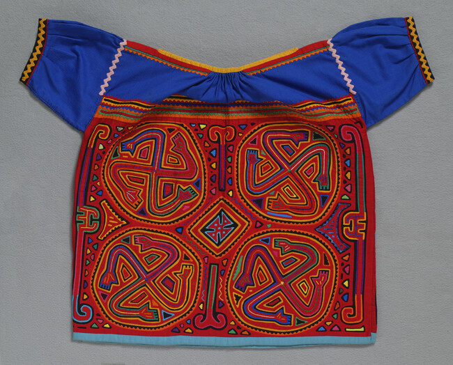 Mola blouse depicting Pinwheels