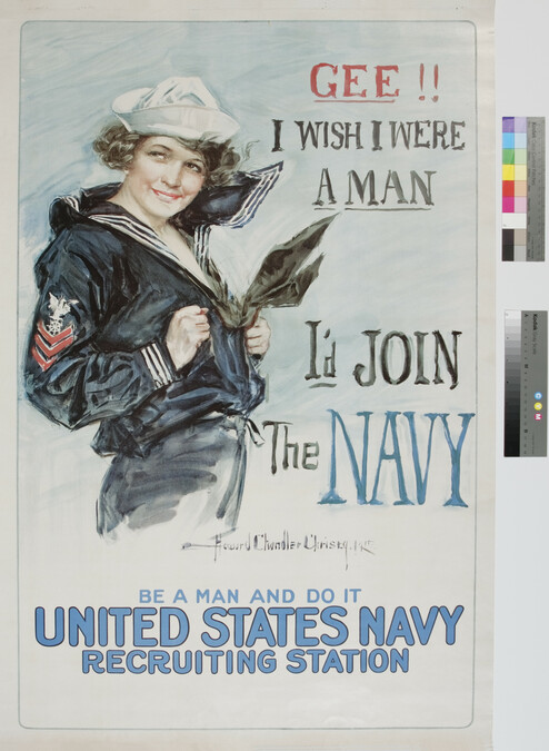 Alternate image #1 of Gee!! I Wish I Were a Man, I'd Join the Navy, Be a Man and Do It - United States Navy Recruiting Station
