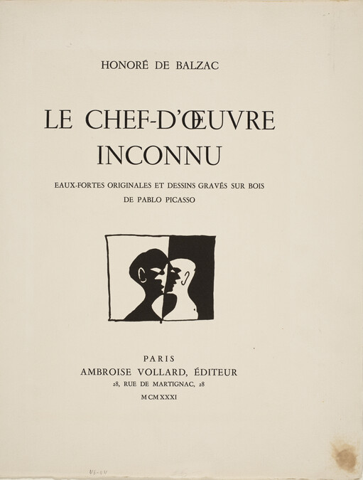 Title page from Le Chef-d'œuvre inconnu (The Unknown Masterpiece) by Honoré de Balzac