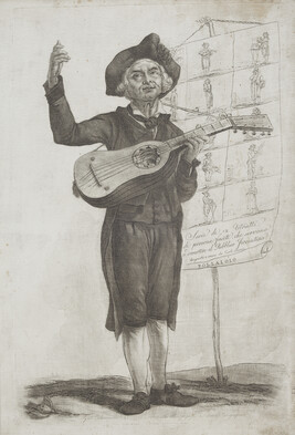 Pollaiolo (Guitar Player and Storyteller), title page from the suite of Florentine Street Characters