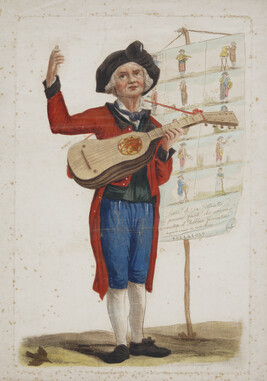 Pollaiolo (Guitar Player and Storyteller), title page from the suite of Florentine Street Characters
