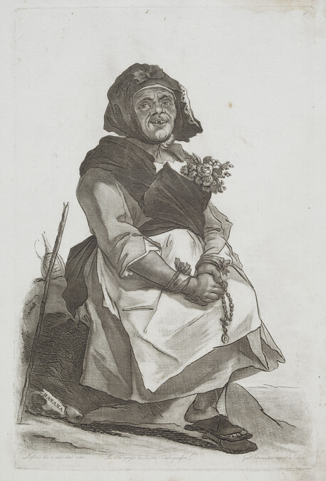 Basana (Seated Elderly Woman with Flowers and Rosary), from the suite of Florentine Street Characters