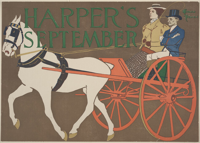 Harpers September (couple driving in carriage)