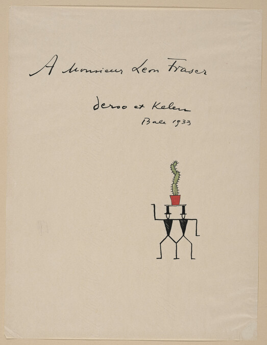 Title Page (A Monsieur Leon Fraser) from a Portfolio of 21 Cartoons: 1933