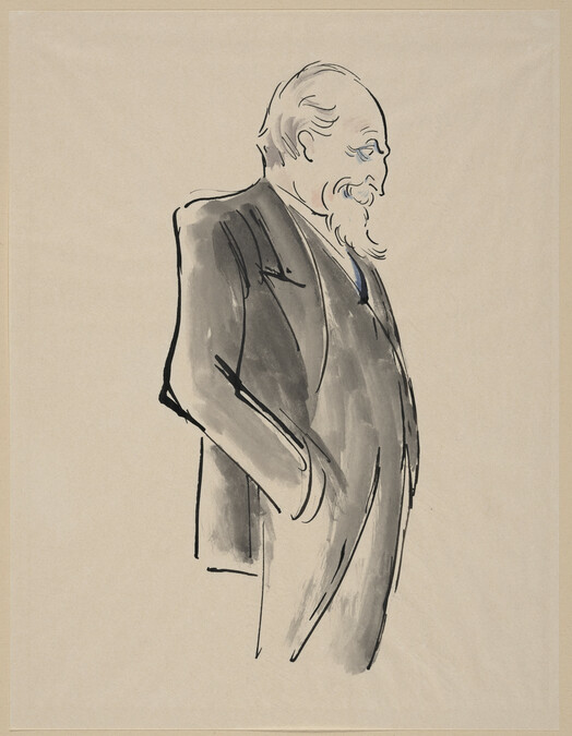 (Man in Black Tuxedo with Long Beard) from a Portfolio of 21 Cartoons: 1933