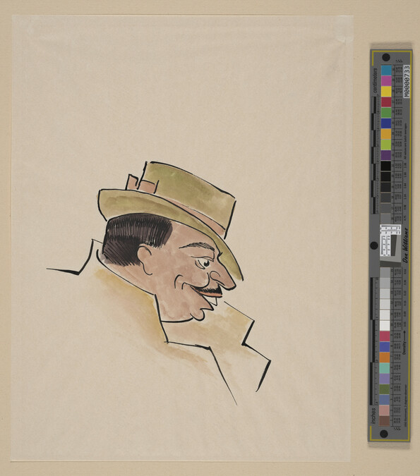 Alternate image #1 of (Man with Green Hat) from a Portfolio of 21 Cartoons: 1933
