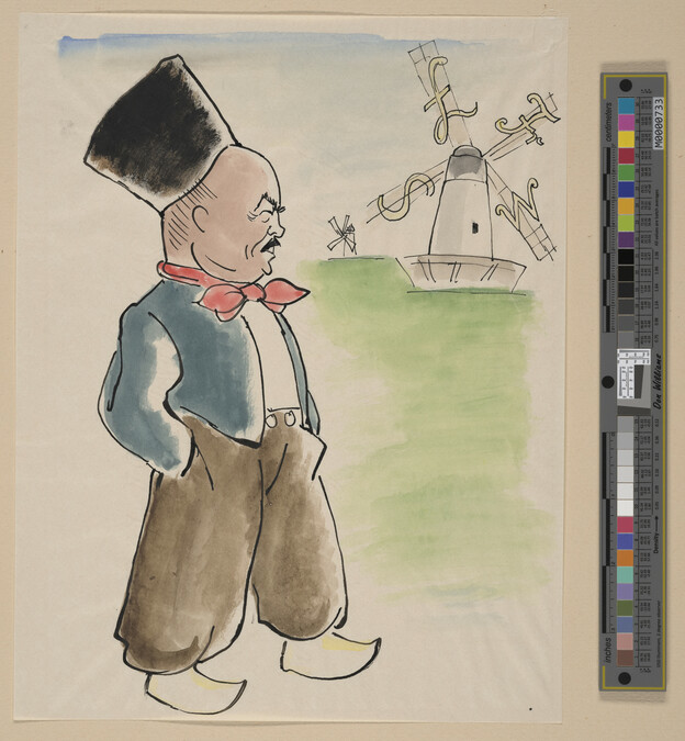 Alternate image #1 of (Man with the Hat and the Money Windmill) from a Portfolio of 21 Cartoons: 1933