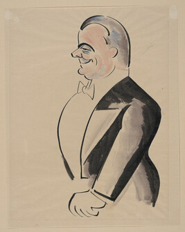 (Profile of Man with Blue Black Hair) from a Portfolio of 21 Cartoons: 1933