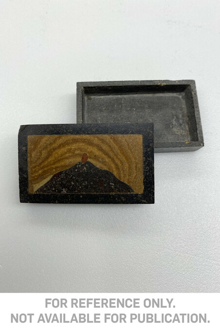 Lava Stone Box depicting Mount Vesuvius Erupting