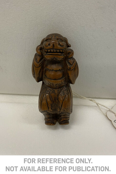 Netsuke: Lion Dancer in Lion's mask from Noh Theatre