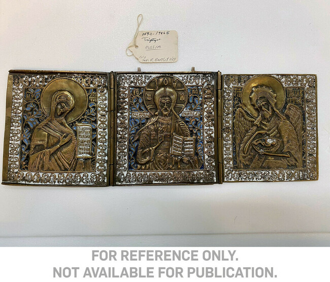 Brass and Enamel Triptych from the Vyg (Danilov) Monastery