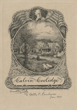 Bookplate designed and engraved for President Calvin Coolidge