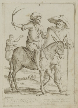 Plate III, from a series of six illustrations for Aesop's Fable, 'The Man, the Boy, and the Donkey' (Chi...