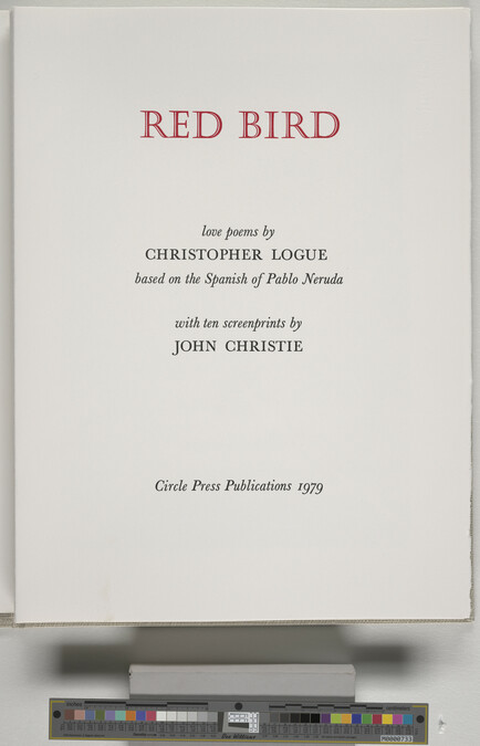 Alternate image #5 of Red Bird: Love Poems by Christopher Logue (portfolio)
