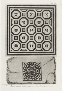 Pavimento di Musaico con figure ottagone presso la Casa di Campagnia. À Pompeïa, plate XII of XII, from...