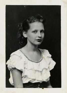 Woman wearing a Ruffled Blouse