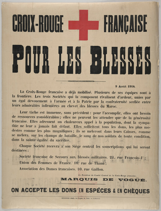 Croix-Rouge Française 'Pour les Blessés (French Red Cross 