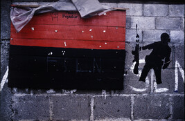 Wall stencil based on Molotov Man, Matalgalpa, Nicaragua, from the project Nicaragua