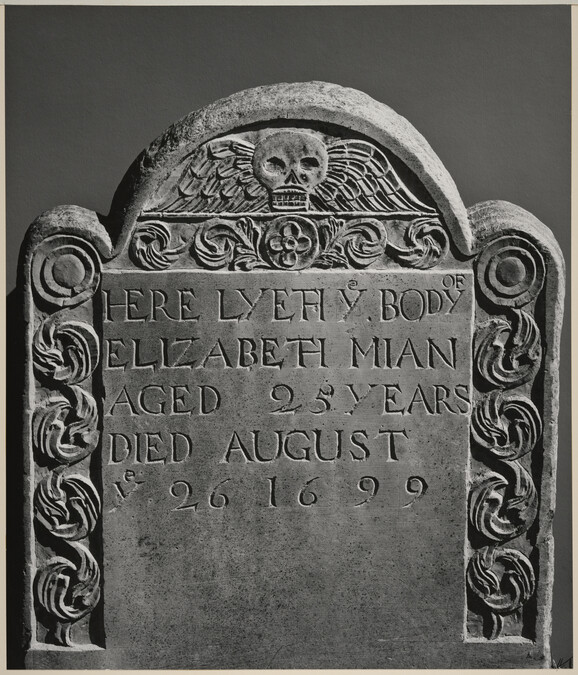 Gravestone: Elizabeth Mian, 1699, Granary cemetery, Boston