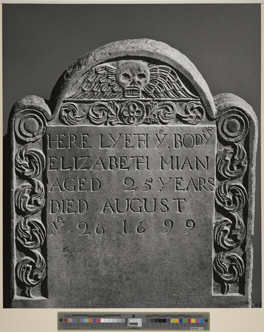 Alternate image #1 of Gravestone: Elizabeth Mian, 1699, Granary cemetery, Boston