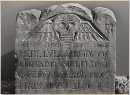 Gravestone: Edward Michelson, 1681, Cambridge cemetery