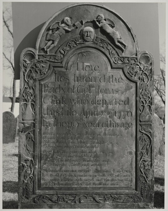 Gravestone: Col. Jonas Clark, 1771, Chelmsford cemetery