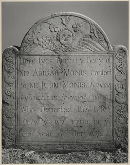 Gravestone: Mrs. Abigail Monis, 1760, Cambridge cemetery