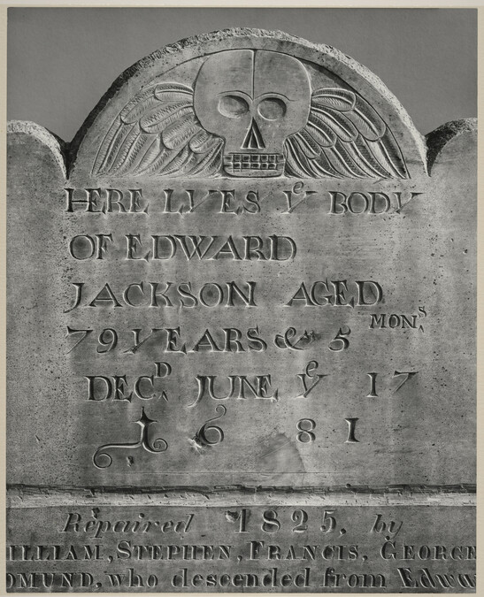 Gravestone: Edward Jackson, 1681, Newton cemetery