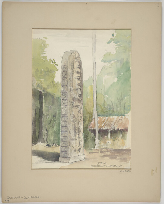 Stela, Quirigua, Guatemala, from the portfolio Chichen Itza, Uxmal, and Quirigua