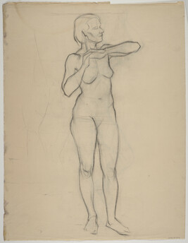 Untitled, Standind Female Nude with Raised Arms (verso)