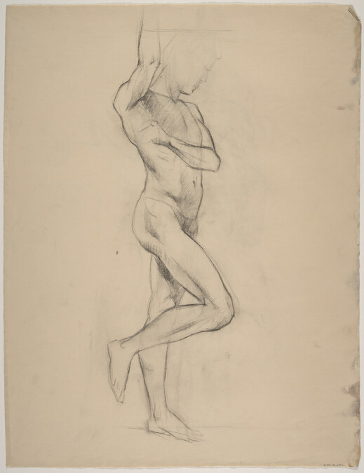 Untitled, Standing Male Nude with Raised Arm (recto)